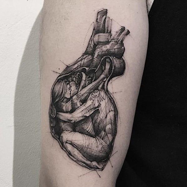 Soul-Connecting Sacred Heart Tattoo for Men and Women