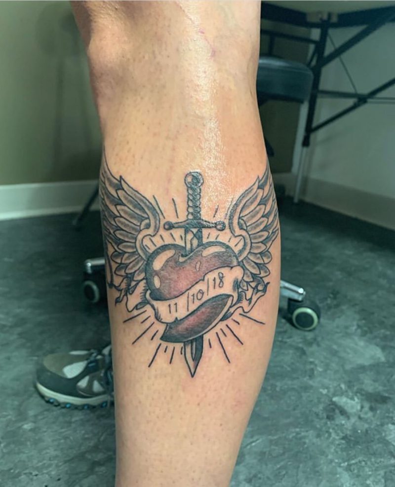 Winged Sacred Heart Tattoo Designs