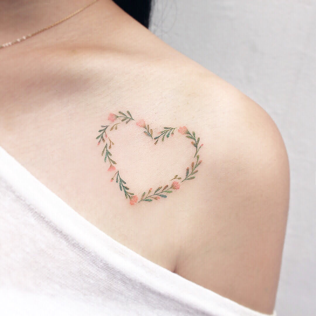 Beautiful Floral Heart Tattoos for the Pretty Souls