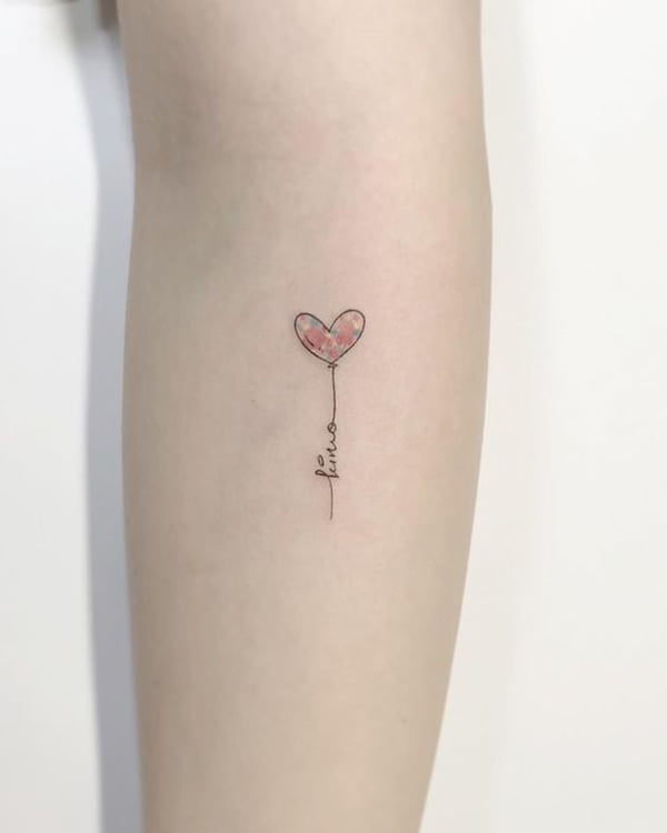 Heart of a String with the Freedom of Flying Heart Tattoo