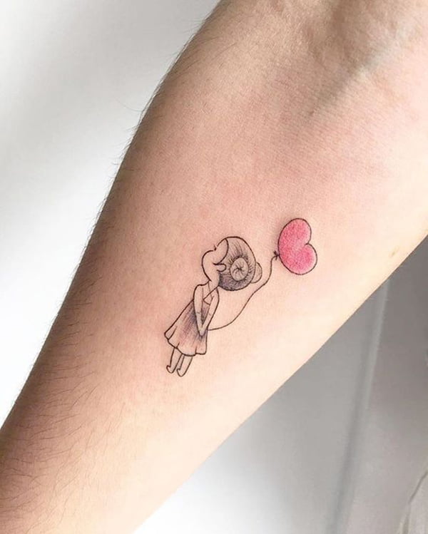 Little Girl Heart Tattoo Balloon for the Innocent Souls