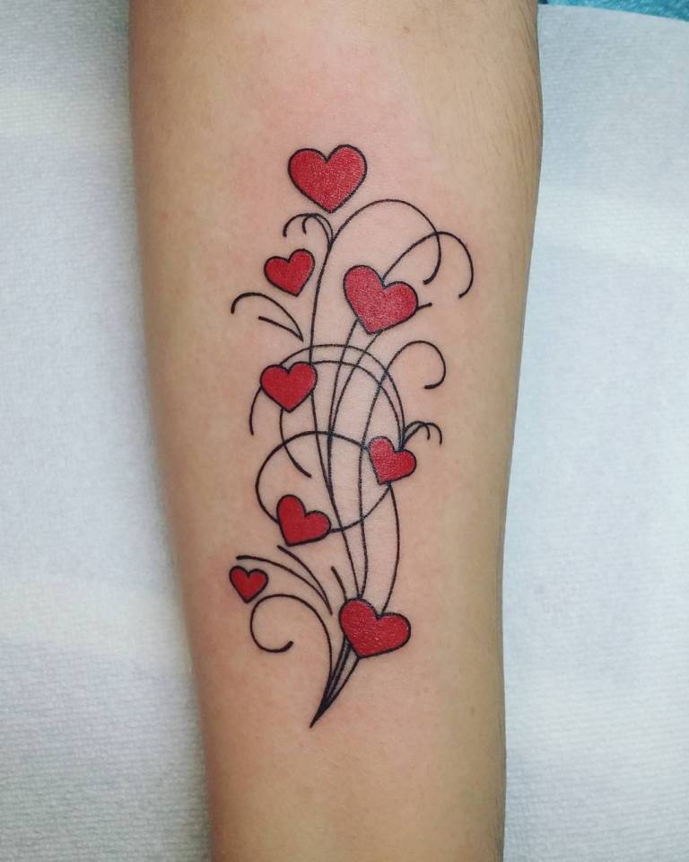 Heart Tattoo Bouquet for the Flower Lovers