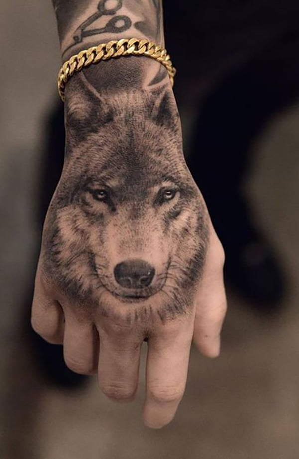 Black & White Realistic Wolf Tattoos
