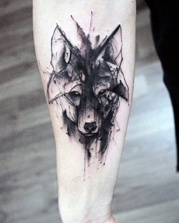 Artistic Black & White Wolf Tattoos by Tattoo Artist