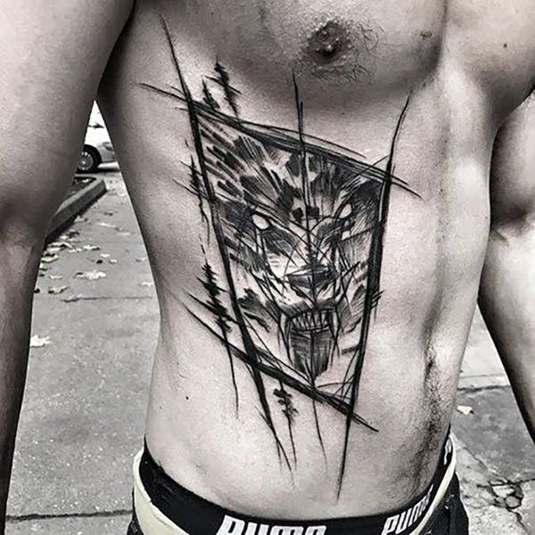Artistic Demon Wolf Tattoos