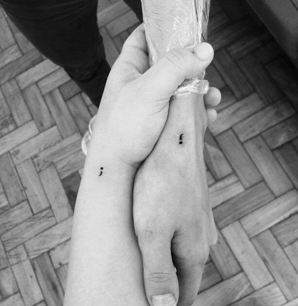 Semicolon Tattoos, semicolon wrist tattoo