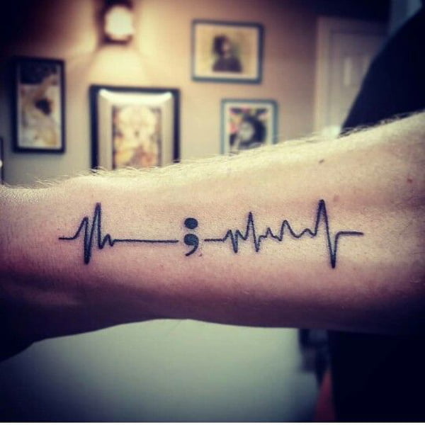 Semicolon Tattoos, semicolon infinity tattoo
