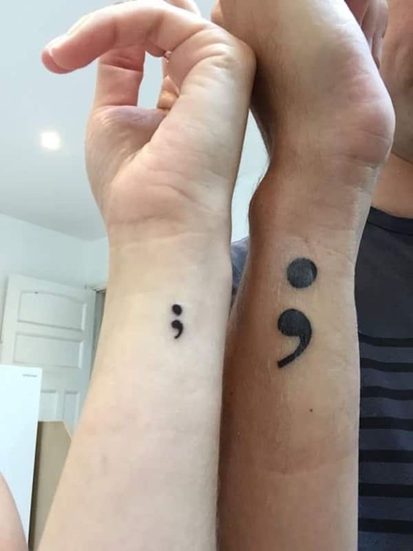 semicolon wrist tattoo