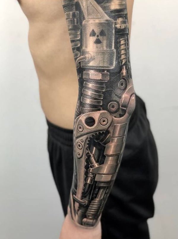  Large Arm Sleeve Tattoo Mechanical Gear Bionic Waterproof Temporary  Tatto Sticker Eye Body Art Full Fake Tatoo Women Men  Lazadacoth