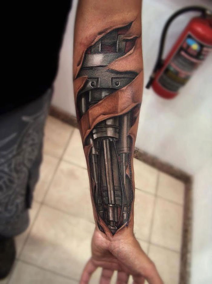 biomechanical tattoo design