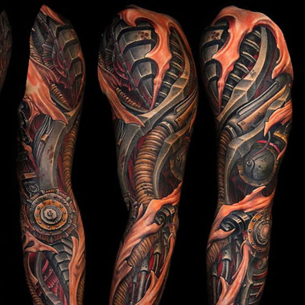 biomechanical tattoo sleeve