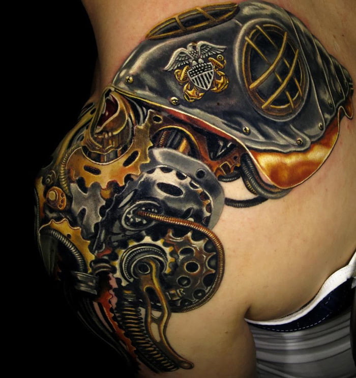 biomechanical tattoo design