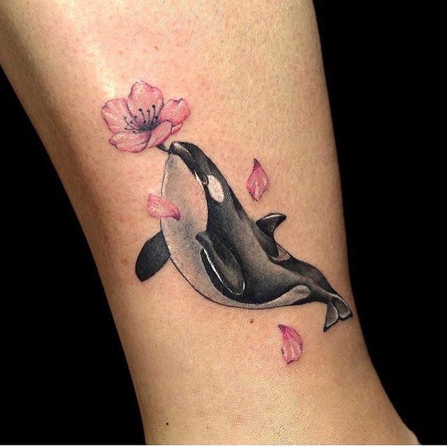 The Orca and the Cherry Blossom Tattoo