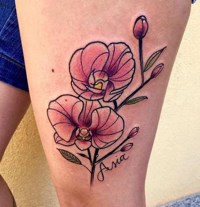 Stylized Cherry Blossom Tattoo
