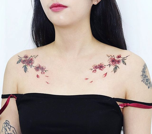 Delicate Japanese Cherry Blossom Tattoo Ideas
