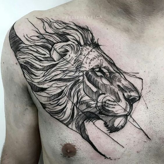 Lion Tattoo Idea: Cool Tattoo Design