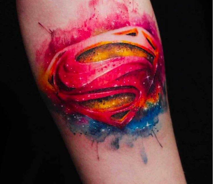 Could someone make Supermans skin look chocolate brown and give Wonder  Woman a tattoo arm sleeve that goes to her neck  rPhotoshopRequest
