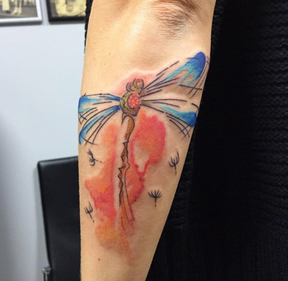 Watercolor Dragonfly Tattoo Ideas