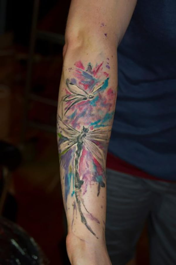 Watercolor Dragonfly Tattoo Ideas by Tattoo Artist