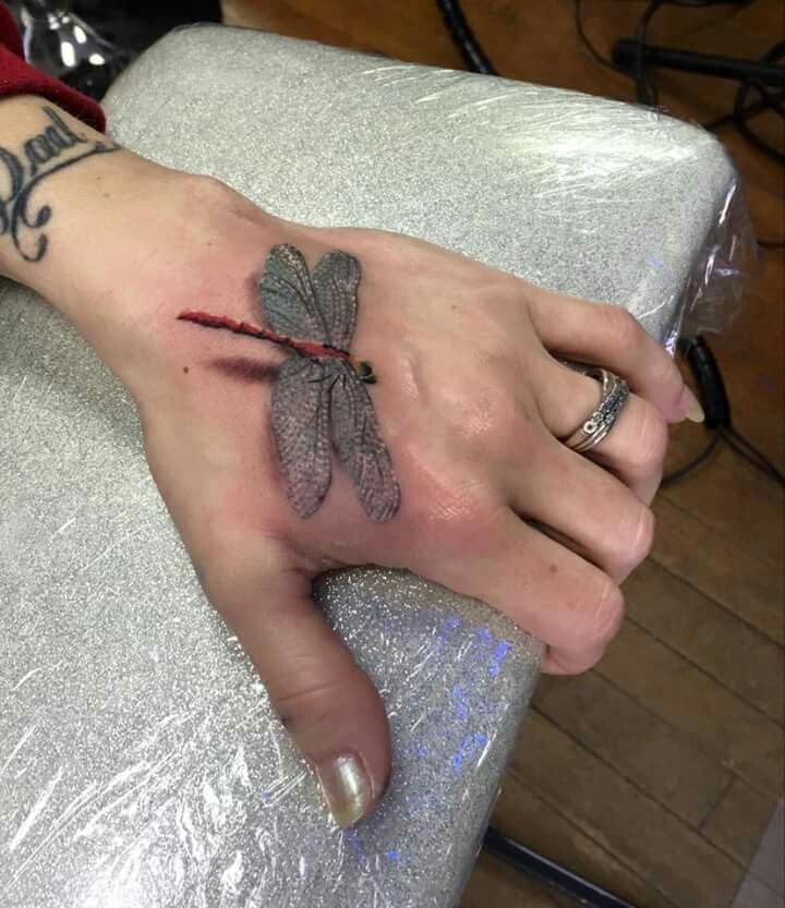 Black Ink Dragonfly Tattoo Ideas