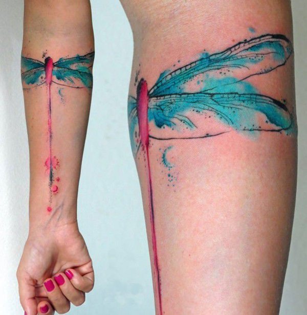 Black Ink Tribal Dragonfly Tattoo Ideas