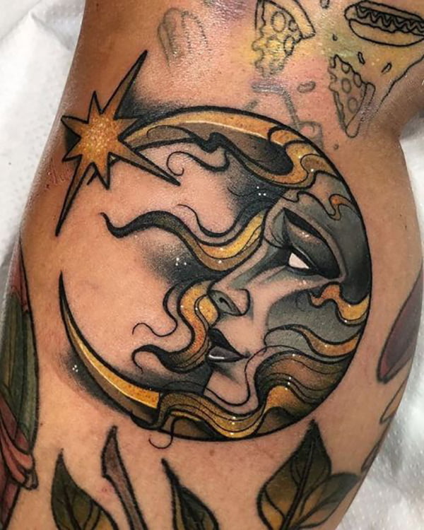 Sun and Moon Tattoos with Masculine and Feminine Energy