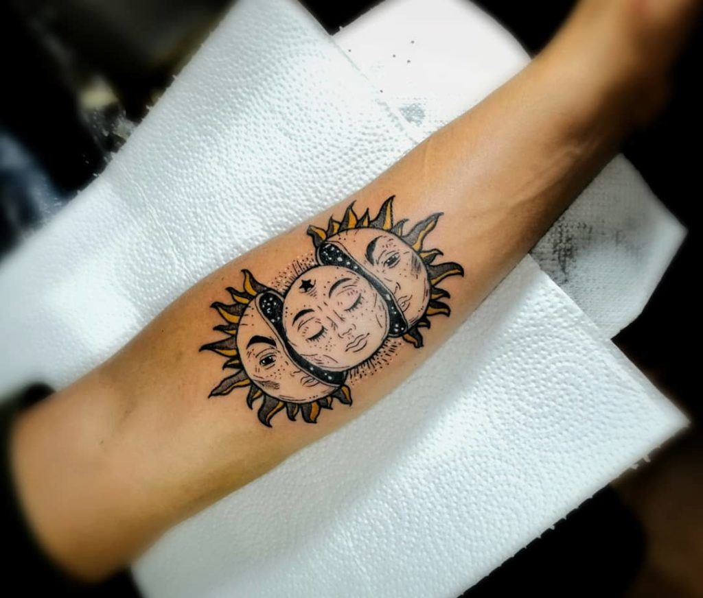 Sun and Moon Tattoo Designs