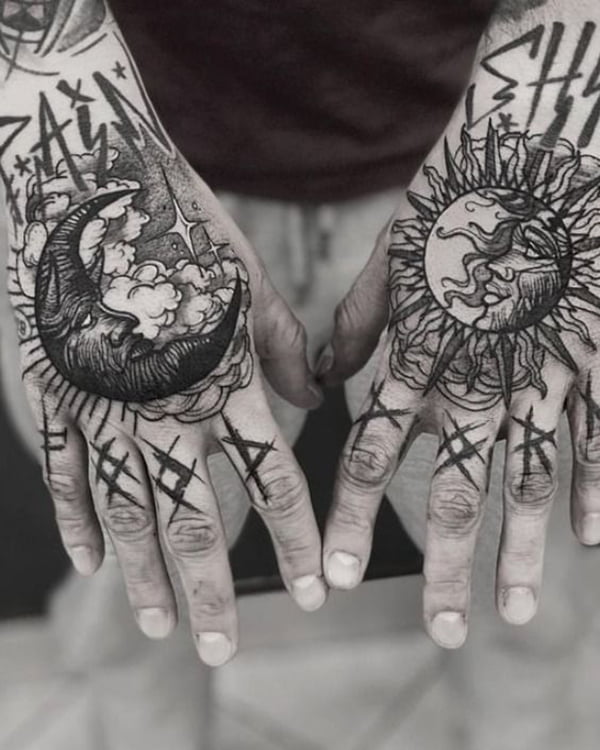 Sun and Moon Tattoo Designs, Kissing Sun