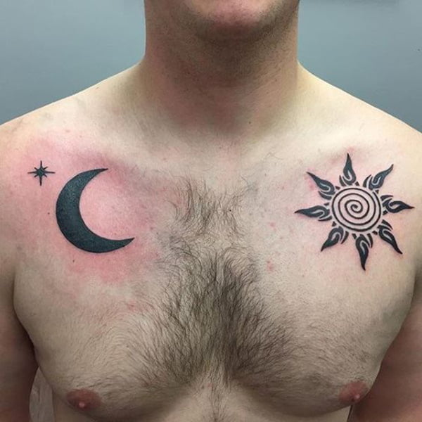 Sun and Moon Tattoo Designs, Full Moon