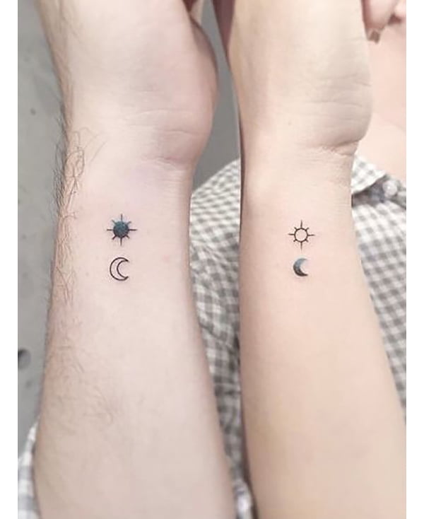 Sun and Moon Tattoo Designs, Kissing Sun, Full Moon