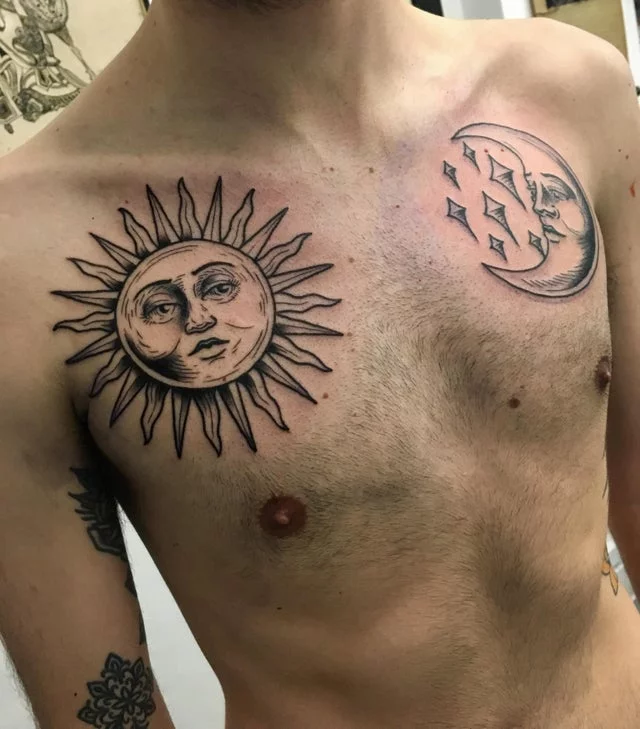 100 Stylish Sun And Moon Tattoos With Meanings  The Trend Scout