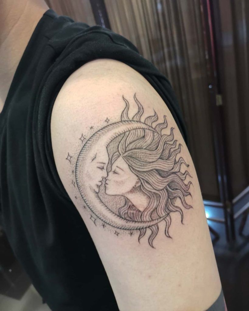 awesome sun  moon tattoo geniekittietattoo 2  KickAss Things