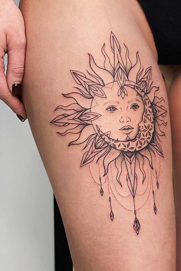 25 Gorgeous Sun and Moon Tattoo Designs Suitable for Anyone