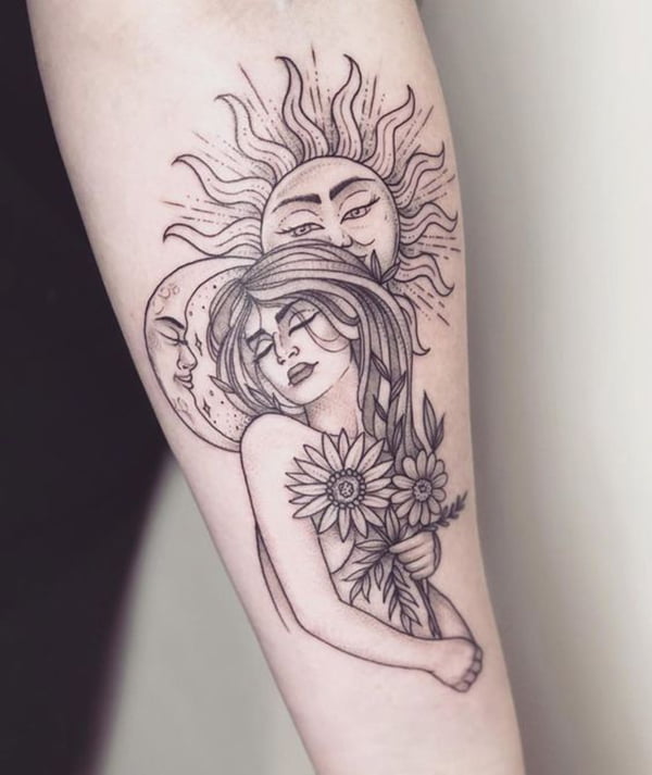 Sun and Moon Tattoo