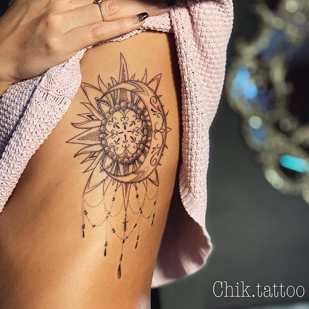 Sun and Moon Mandala Tattoo  KickAss Things