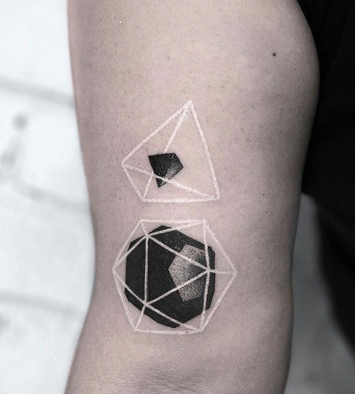 Geometric White Ink Tattoos