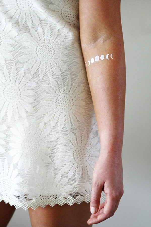 Journey Through Phases Like the Moon White Ink Tattoos by Tattoo Artists