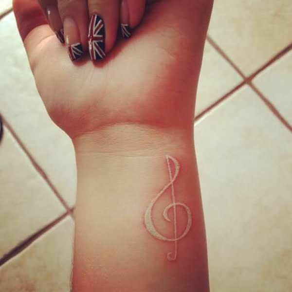 For the Musically Inclined White Ink Tattoos