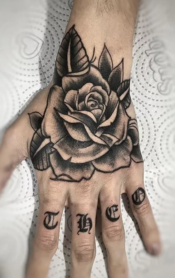 Tattoo uploaded by Endy  Custom skeleton hand and rose tattoo  Tattoodo