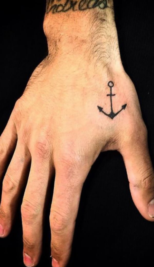 Small Black Anchor Hand Tattoos, hand tattoos hurt