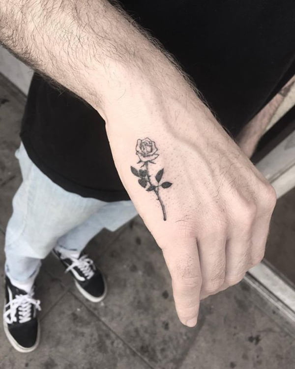 Simple and Cute Rose Hand Tattoos