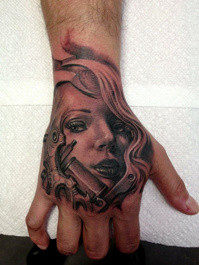 Hand Tattoos, geometric hand tattoos