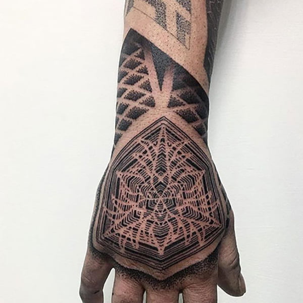 Abstract Tree Ring Hand Tattoo, tattoos for men