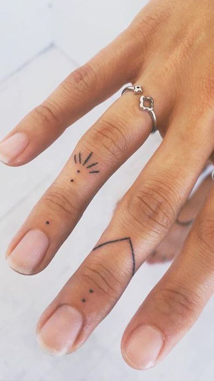 Simple Line and Dot Hand Tattoos for Men, Cool Hand Tattoos
