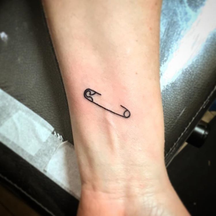 Cute Little Safety Pin Illusion Body Art