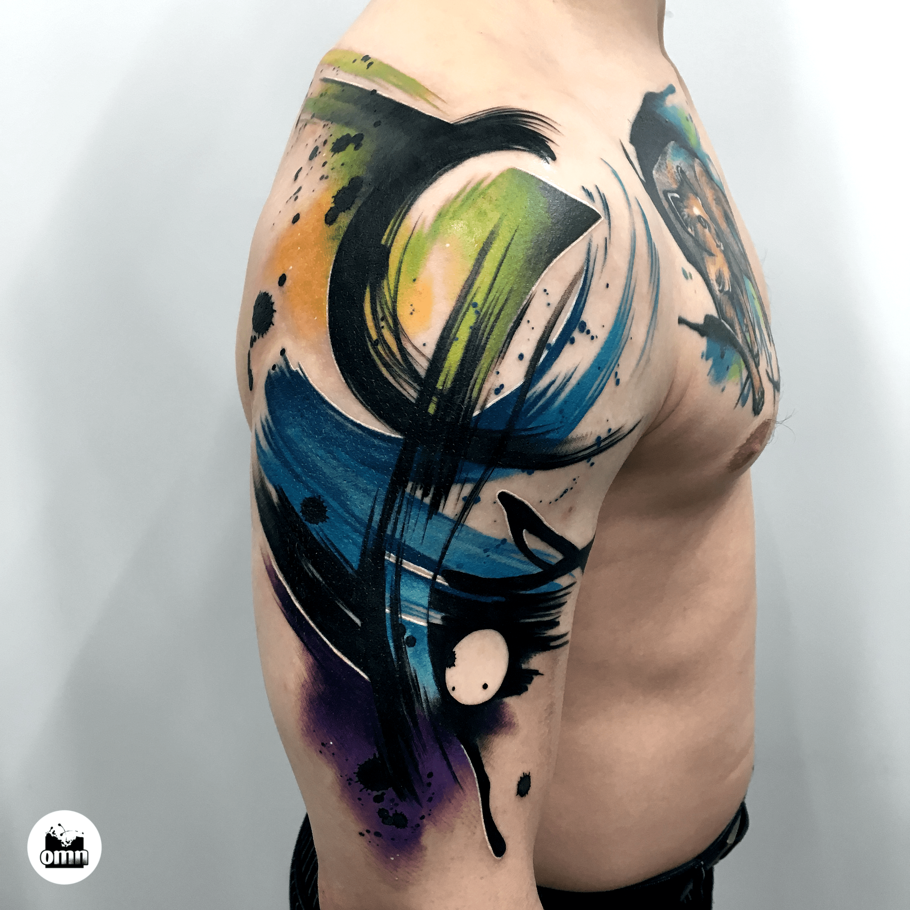 The Cool-Color Abstract Painting Tattoo Ideas