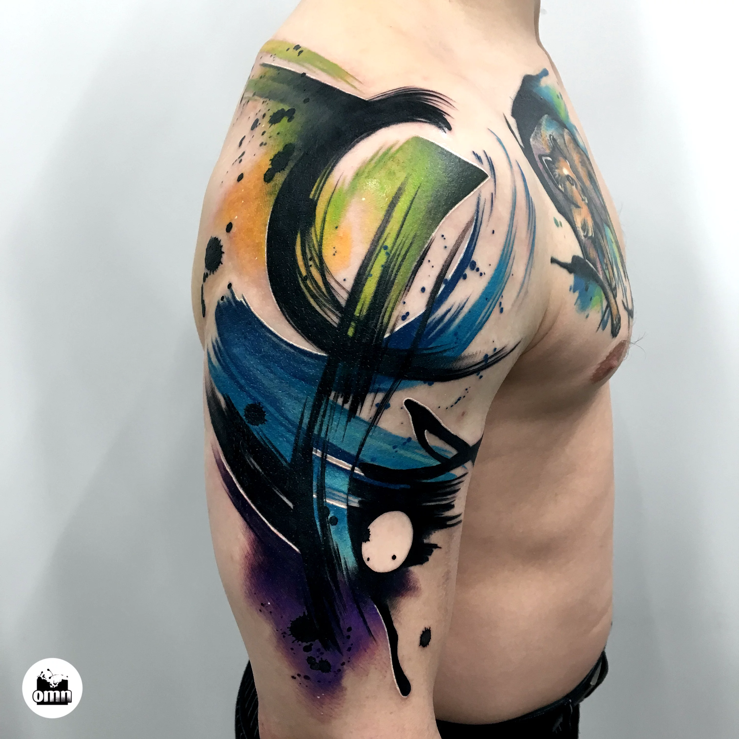 The Cool-Color Abstract Painting Tattoo Ideas