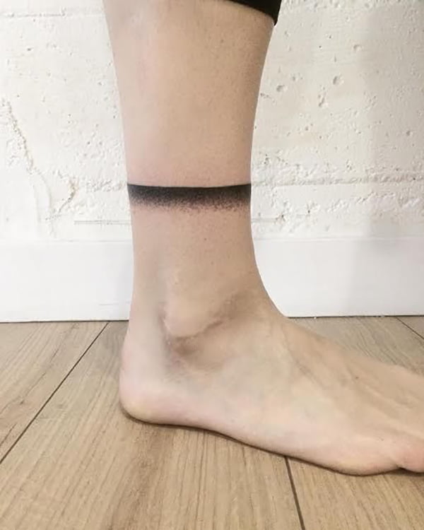 Black Band That Fades Downward ankle tattoos