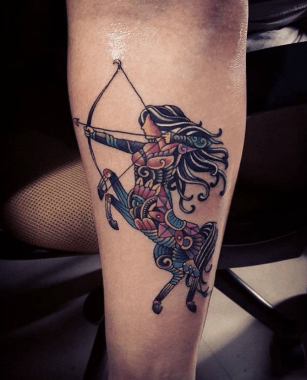 Fantasy Lady Centaur Tattoo Tribal Archer Arrow Tattoo