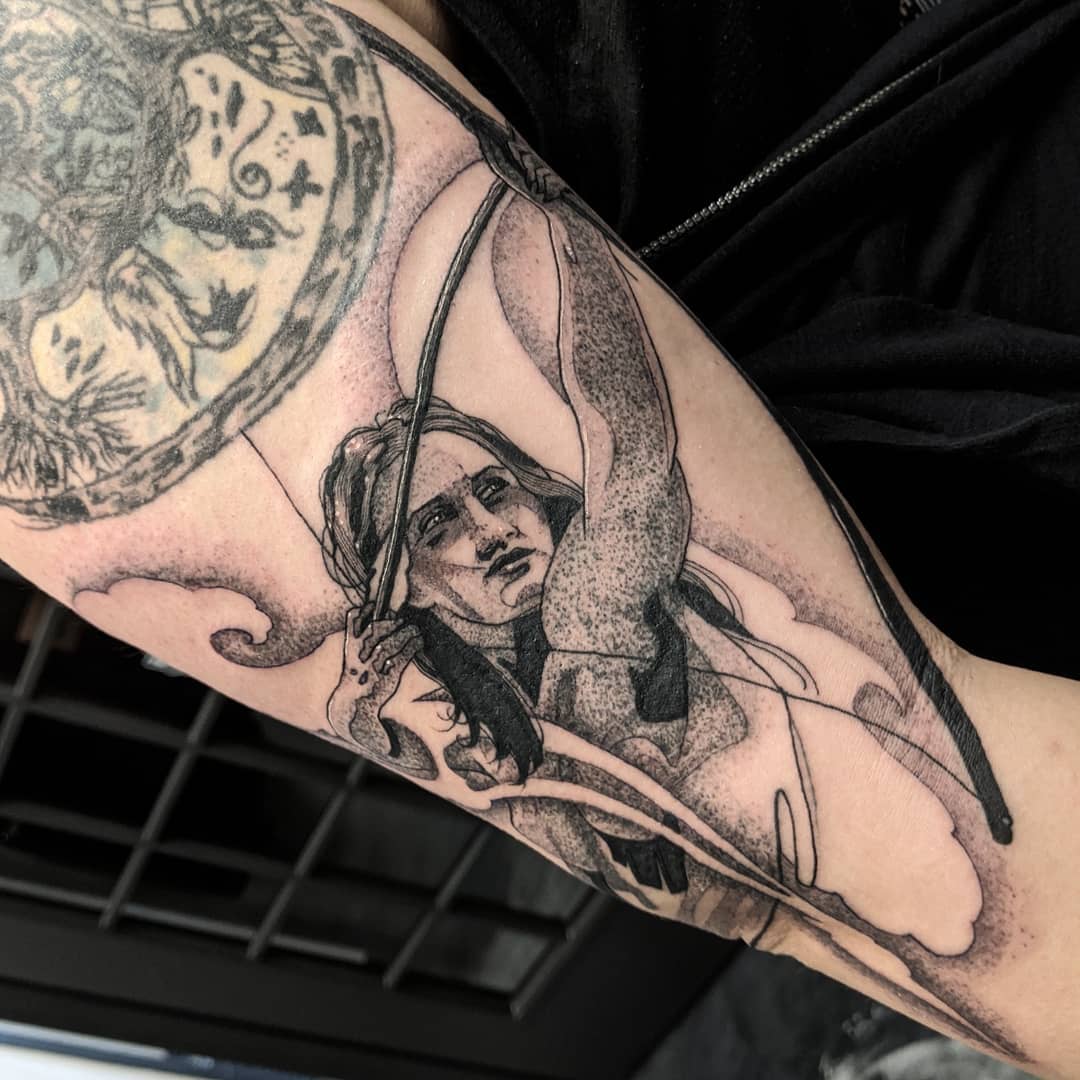 Behold the Huntress Goddess Tattoo Diana Arrow Tattoo